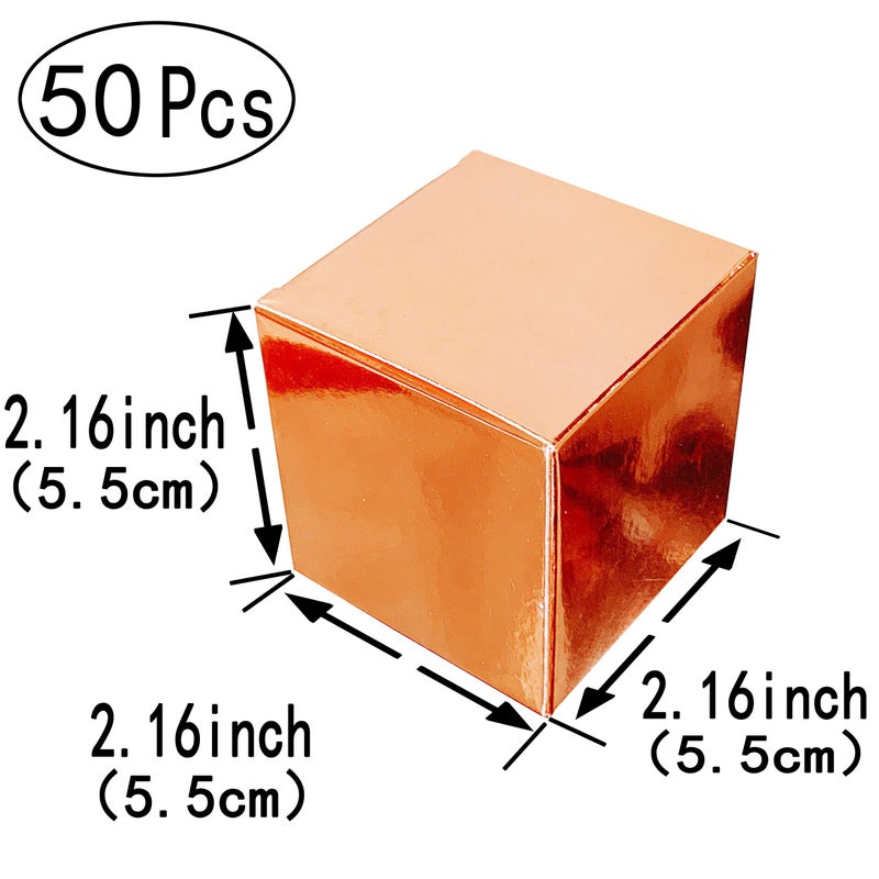 AWESON PARTY Rose Gold Party Favors Boxes - Small Candy Treat Gift Boxes Bulk Wedding Bachelorette Bridal Shower Birthday Party Boxes Supplies, 50pc - Image 2